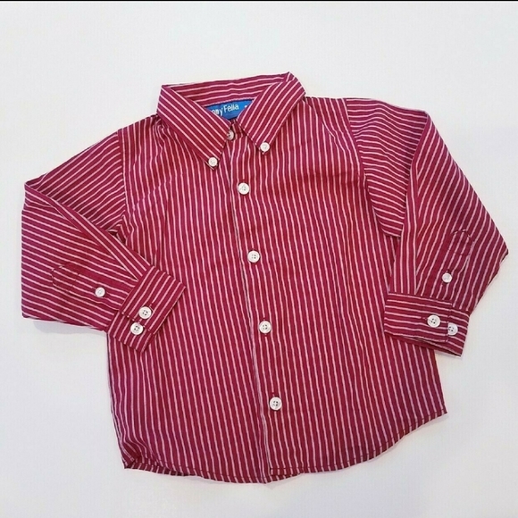 Vintage Toddler Pinstripe Buttonup Shirt 24M - Picture 1 of 6